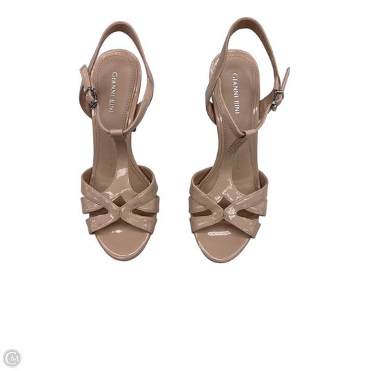 Sandals Heels Stiletto By Gianni Bini In Tan, Size: 7.5