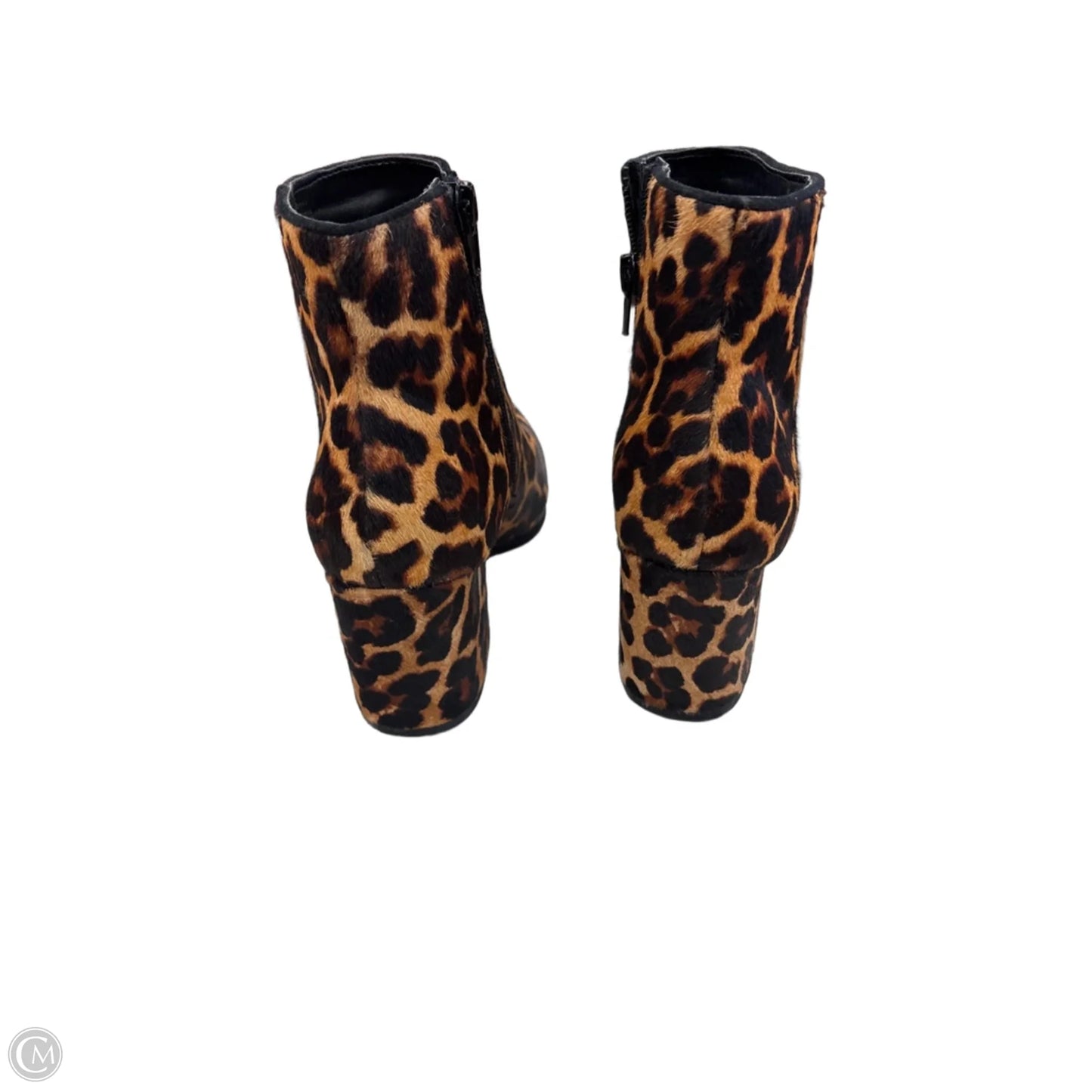 Boots Ankle Heels By Aldo In Animal Print, Size: 5