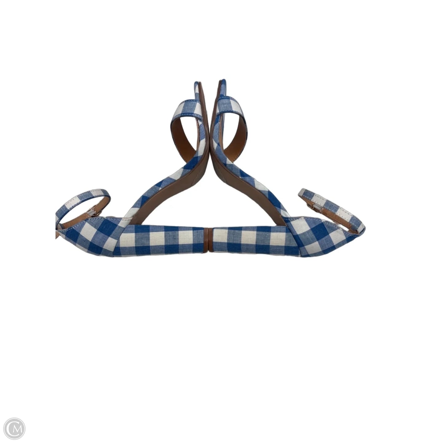 Sandals Heels Block By Jf In Plaid Pattern, Size: 5.5