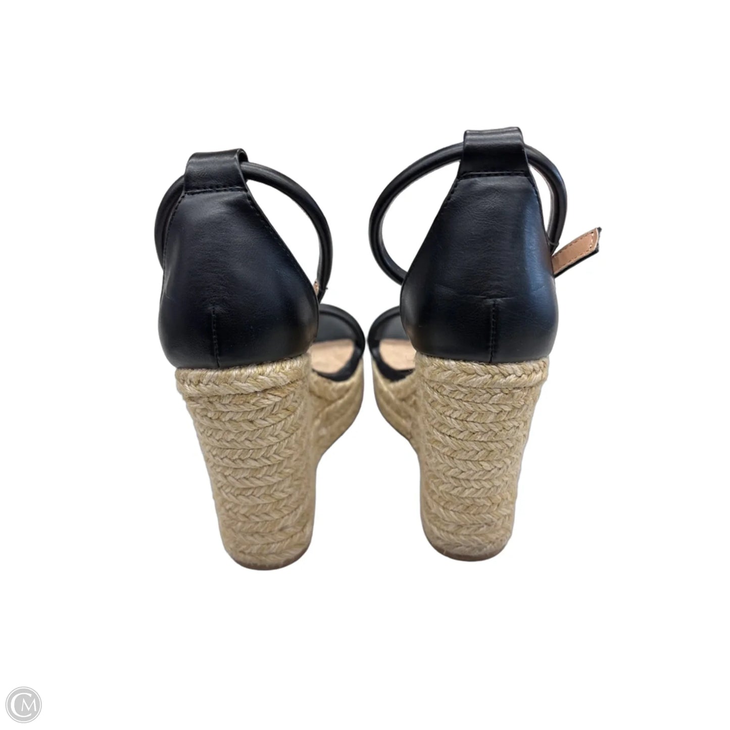 Sandals Heels Wedge By Jf In Black & Tan, Size: 5.5
