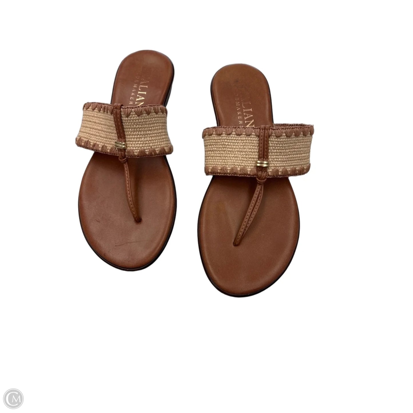 Sandals Flats By Italian Shoemakers In Brown & Tan, Size: 9