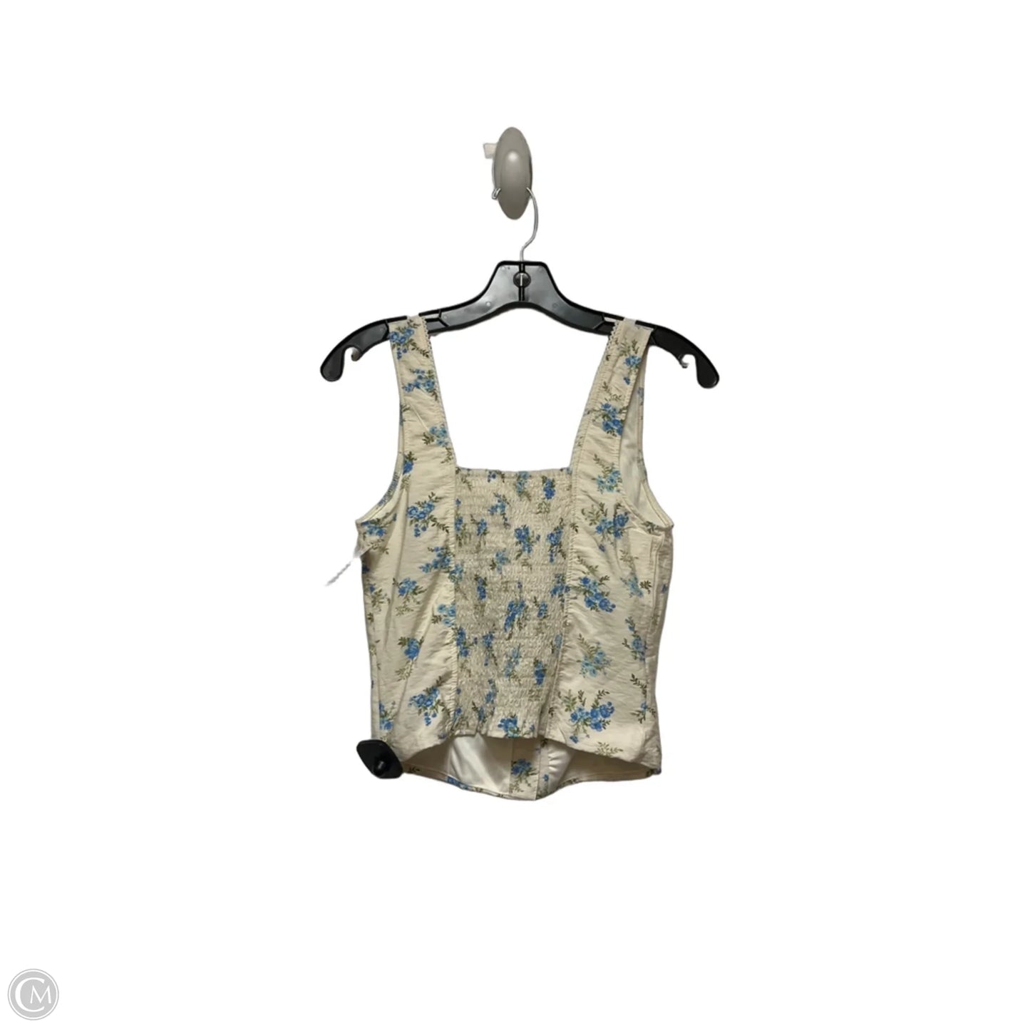 Top Sleeveless By Kirious In Blue & Cream, Size: S