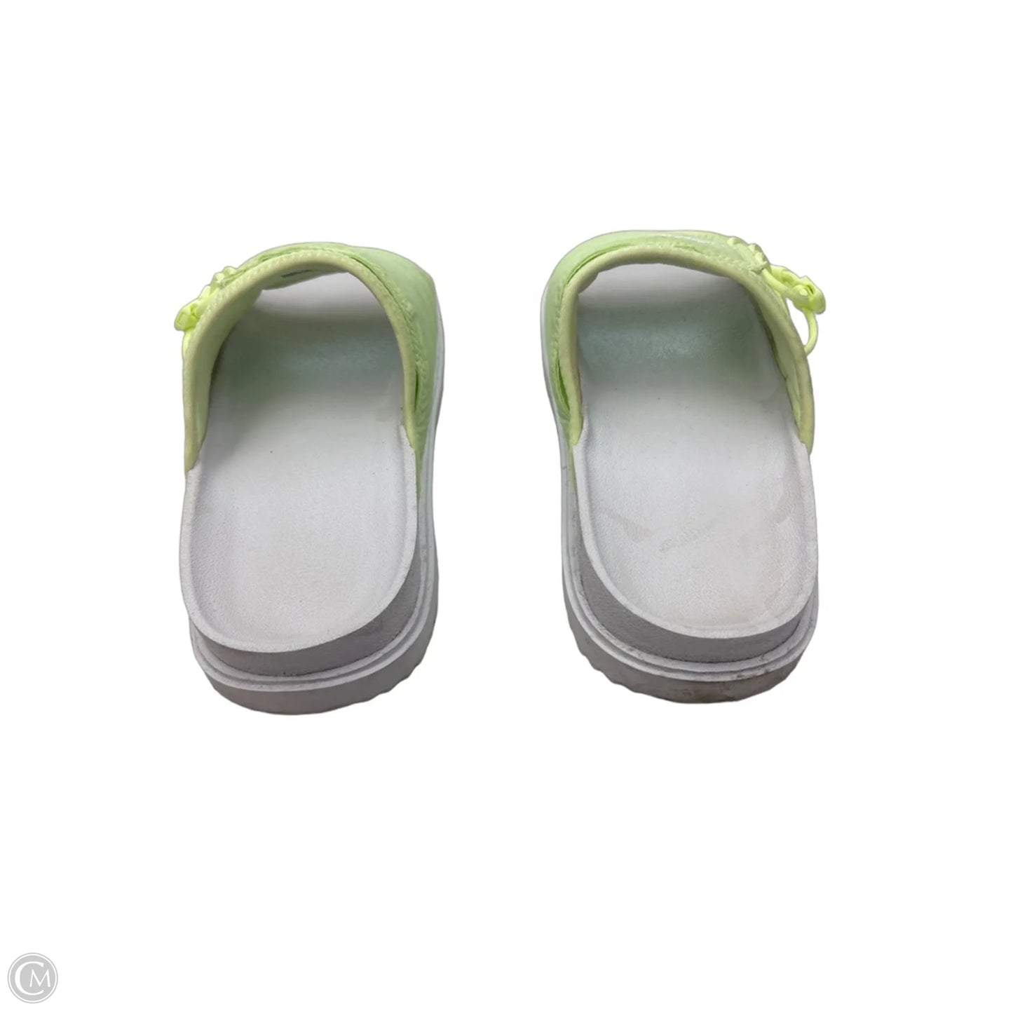 Sandals Flats By Nike In Green & White, Size: 7