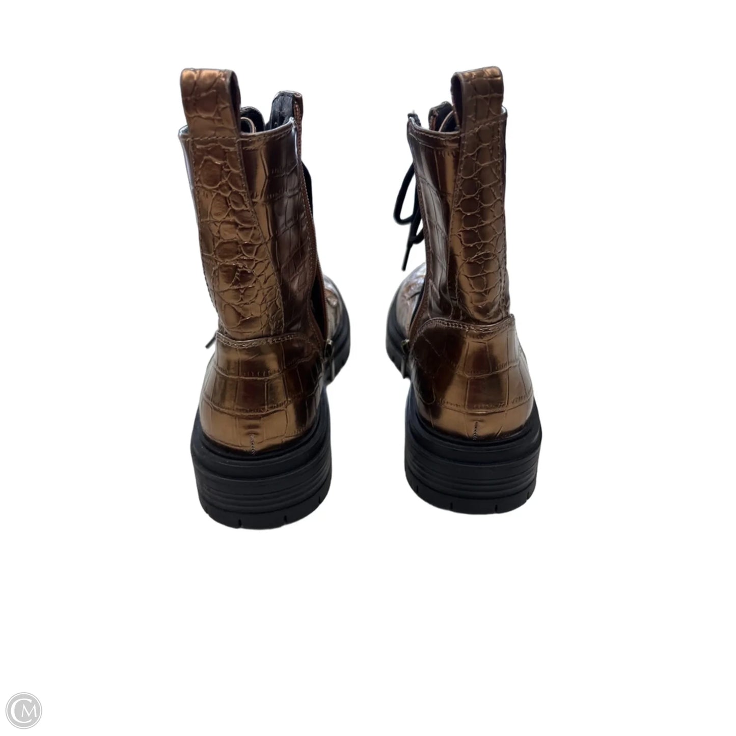 Boots Ankle Flats By Nine West In Bronze, Size: 8.5