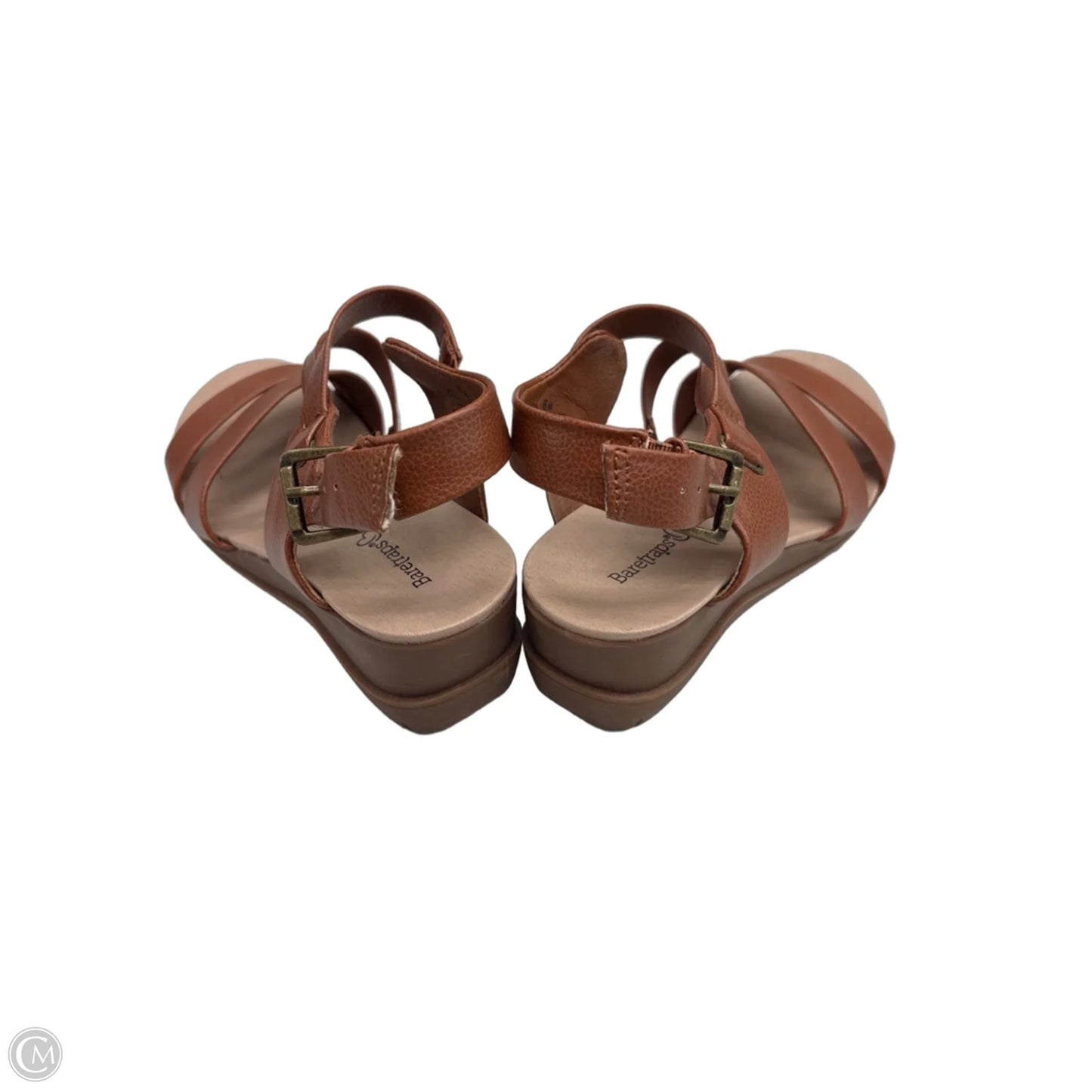 Sandals Heels Wedge By Bare Traps In Brown, Size: 6