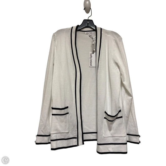 Sweater Cardigan By Kathy Ireland In Black & White, Size: M