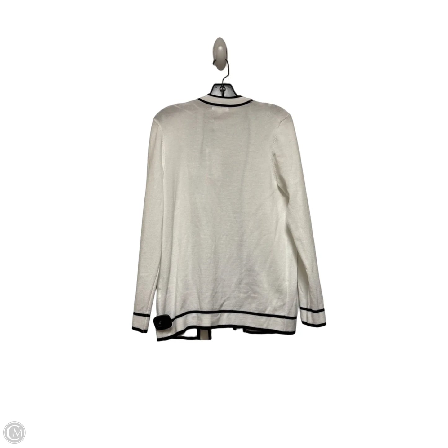 Sweater Cardigan By Kathy Ireland In Black & White, Size: M