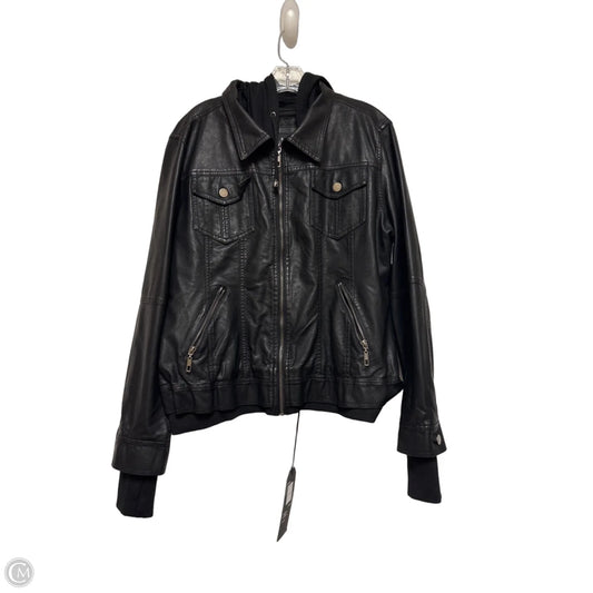 Jacket Moto By Clothes Mentor In Black, Size: Xl