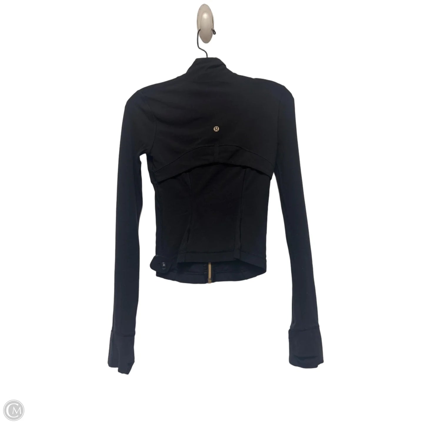 Athletic Top Long Sleeve Collar By Lululemon In Black, Size: 0