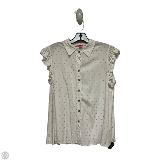 Top Sleeveless Designer By Lilly Pulitzer In Gold & White, Size: L