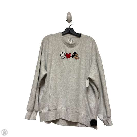 Sweatshirt Crewneck By Disney Store In Grey, Size: S