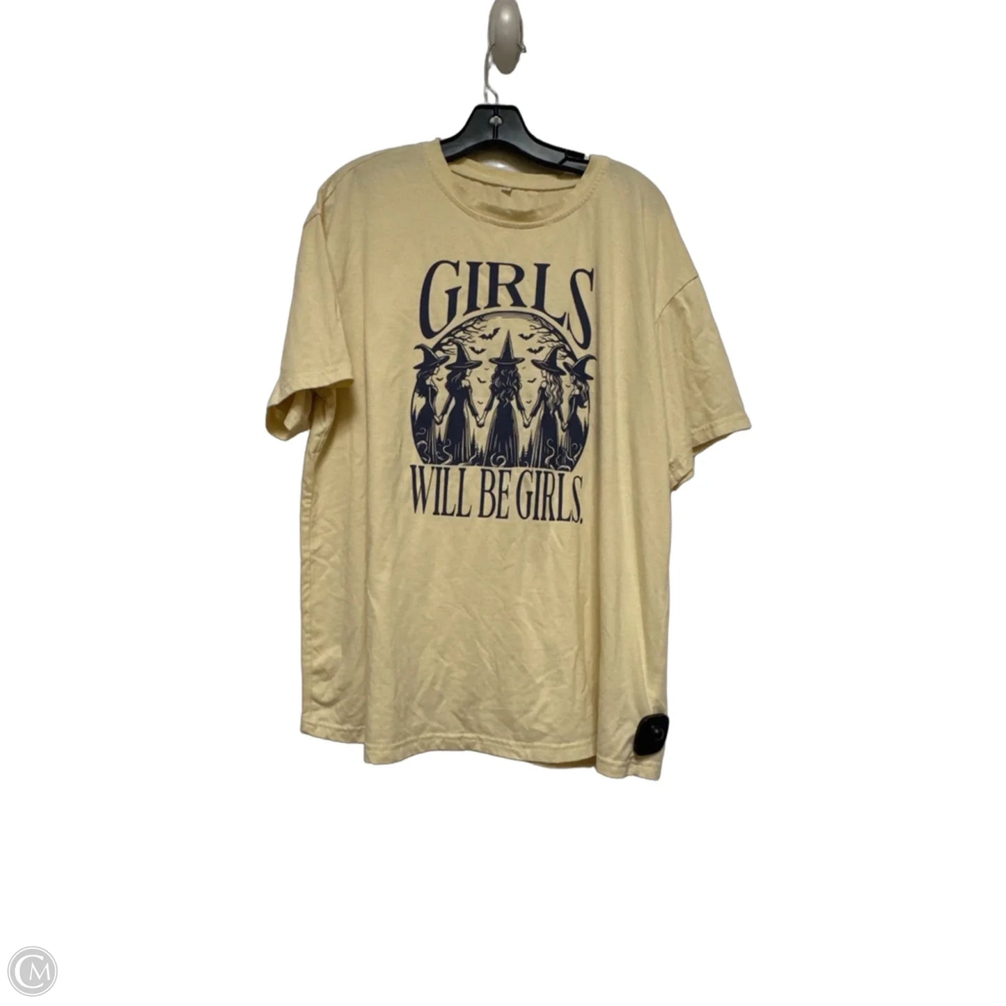 Top Short Sleeve Basic By Clothes Mentor In Cream, Size: L