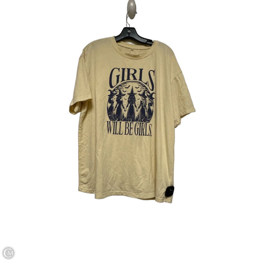 Top Short Sleeve Basic By Clothes Mentor In Cream, Size: L
