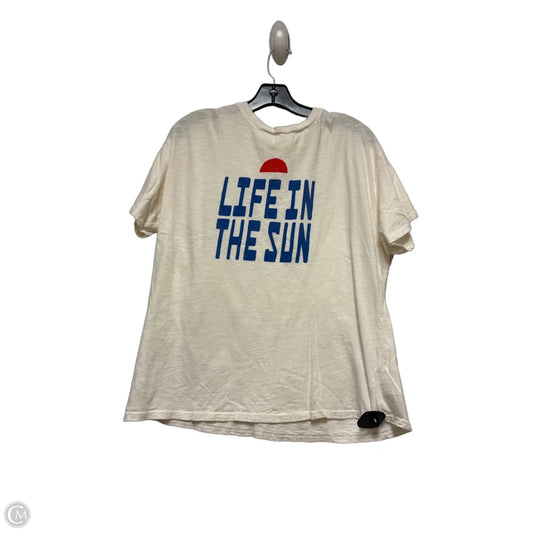 Top Short Sleeve Basic By Clothes Mentor In Blue & Cream, Size: M