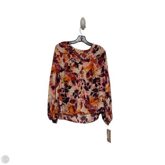 Top Long Sleeve By Hope & Harlow In Multi-colored, Size: Xlp