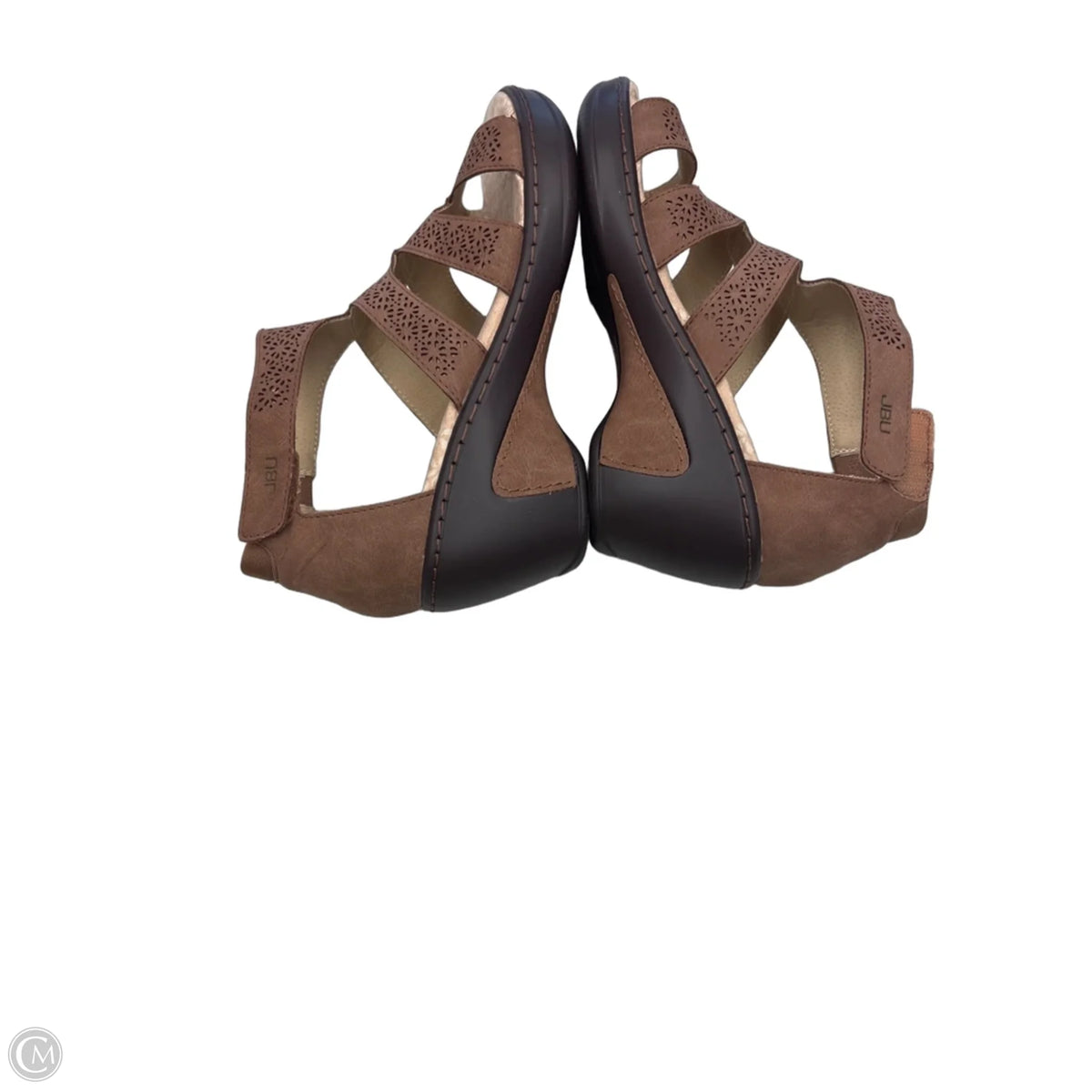 Sandals Heels Wedge By Jambu In Brown, Size: 8