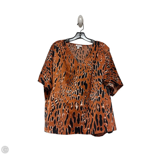 Top Short Sleeve By Bar Iii In Animal Print, Size: Xl