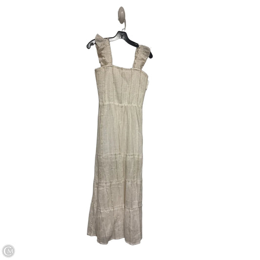 Dress Casual Midi By Stradivarius In Gold & White, Size: M
