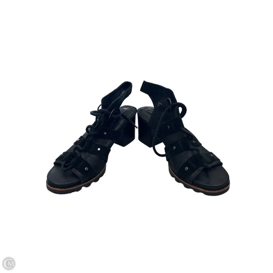 Sandals Heels Block By Sorel In Black, Size: 8