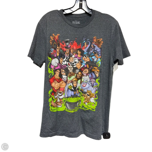 Top Short Sleeve Basic By Disney Store In Grey, Size: M