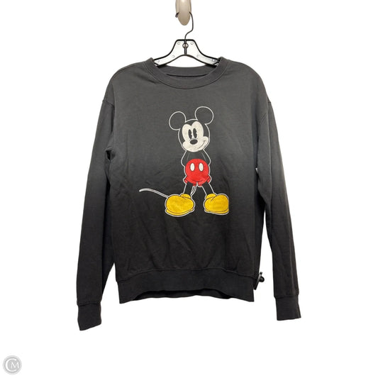 Sweatshirt Crewneck By Disney In Grey, Size: S