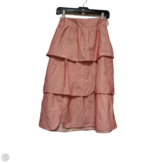 Skirt Midi By Clothes Mentor In Red & White, Size: 0