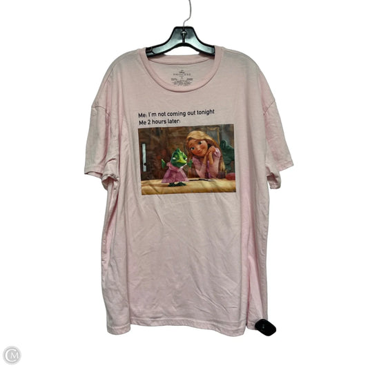 Top Short Sleeve Basic By Disney In Pink, Size: Xl