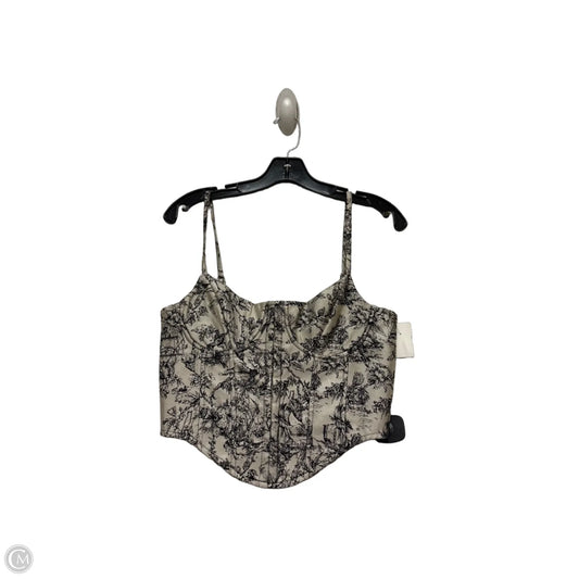 Top Sleeveless By Akira In Black & Tan, Size: L