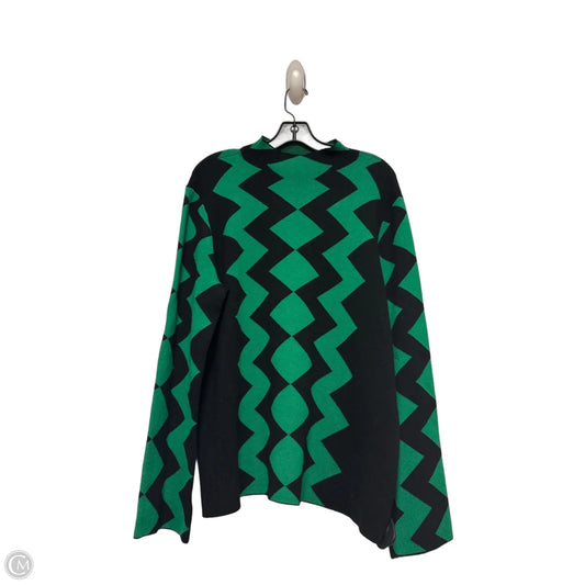 Sweater By Investments In Black & Green, Size: Xl