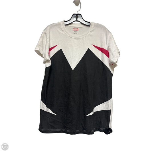 Top Short Sleeve Basic By Disney Store In Black & White, Size: M