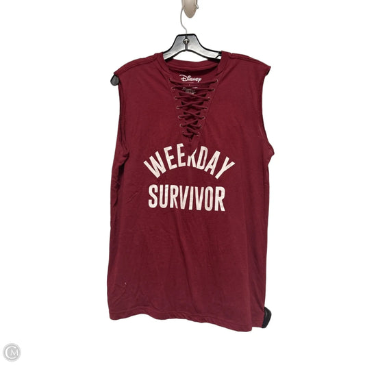 Top Sleeveless By Disney Store In Red, Size: L