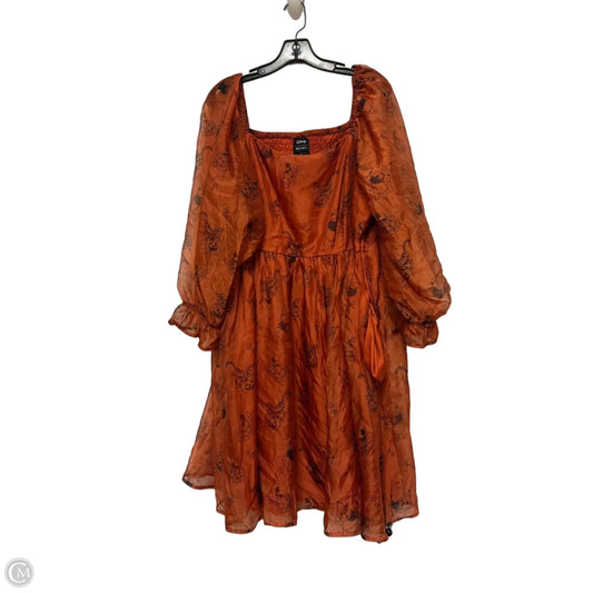 Dress Casual Short By Disney In Black & Orange, Size: 3x
