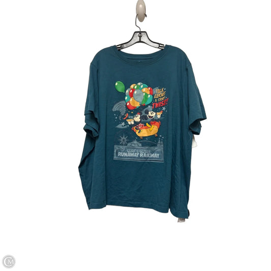 Top Short Sleeve Basic By Disney Store In Teal, Size: 3x