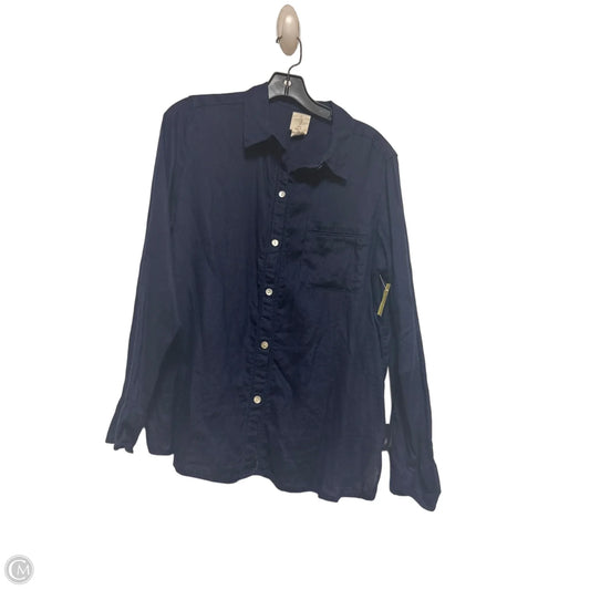 Top Long Sleeve By Joie In Navy, Size: L