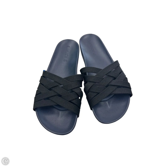 Sandals Flats By Rothys In Black & Blue, Size: 9.5