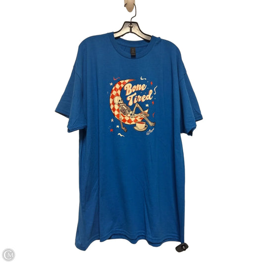 Top Short Sleeve Basic By Gildan In Blue & Orange, Size: 2x