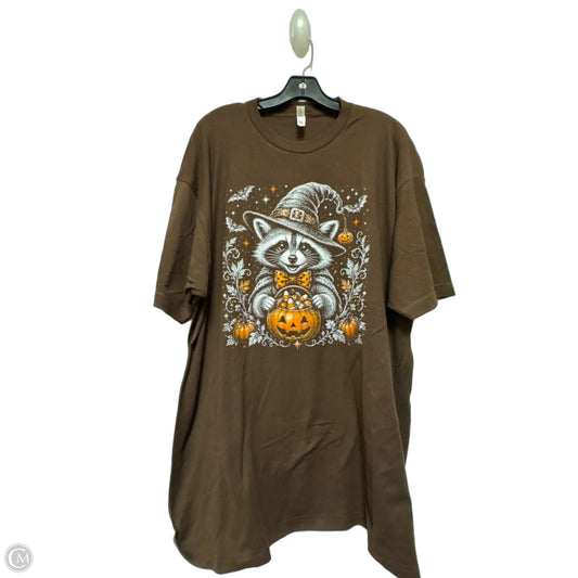 Top Short Sleeve Basic By Tultex In Brown & White, Size: Xxl