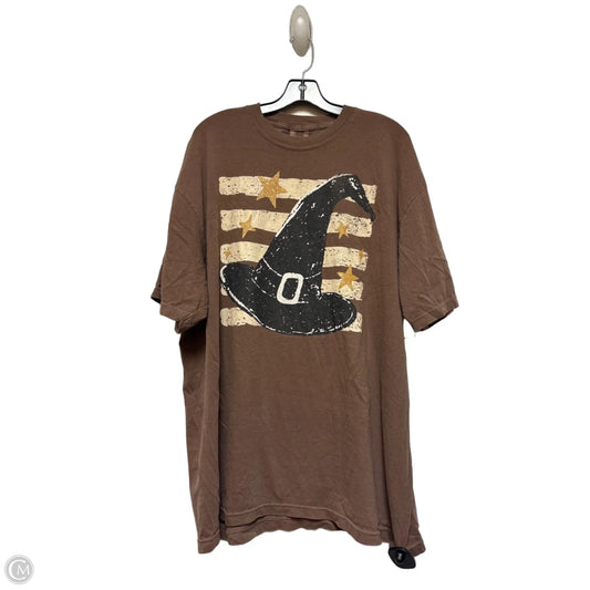 Top Short Sleeve Basic By Comfort Colors In Brown, Size: 2x
