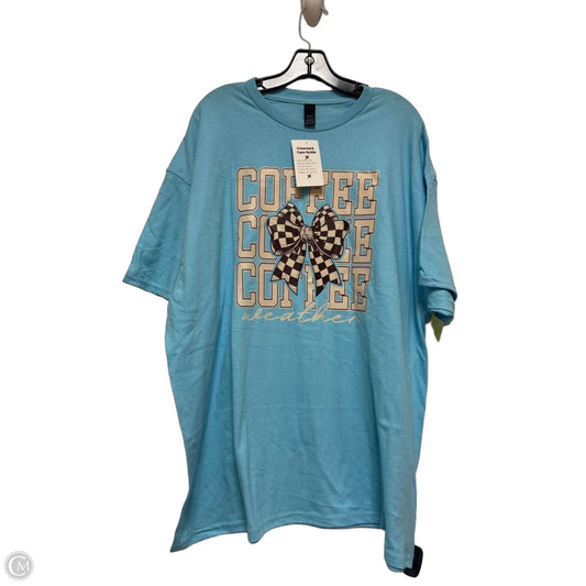 Top Short Sleeve Basic By Gildan In Blue & Tan, Size: 2x
