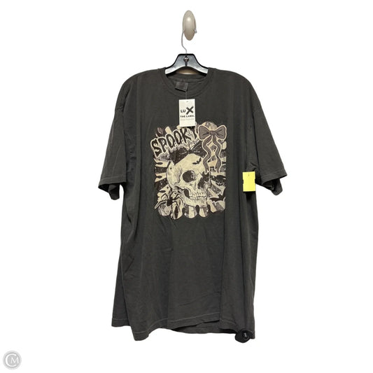 Top Short Sleeve Basic By Comfort Colors In Cream & Grey, Size: 2x