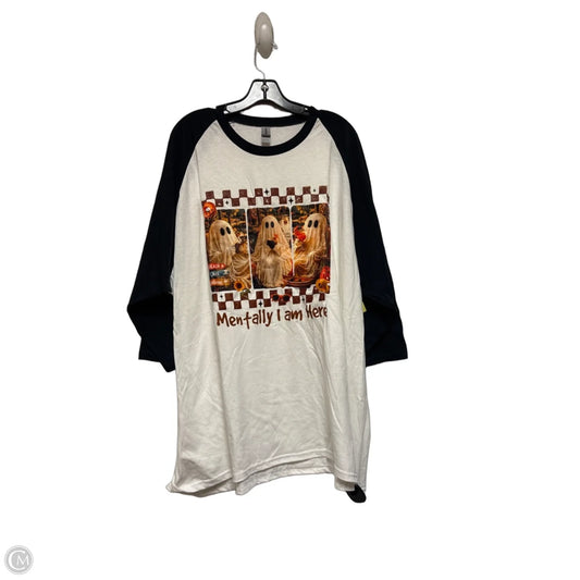 Top Long Sleeve Basic By Gildan In Black & White, Size: 3x