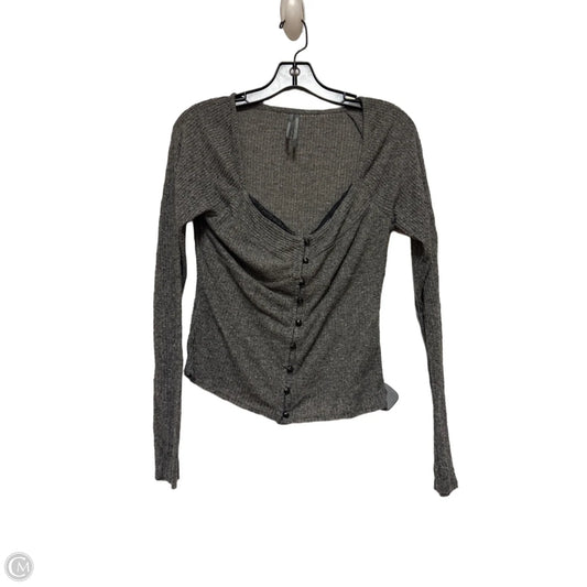 Top Long Sleeve By Anthropologie In Grey, Size: S
