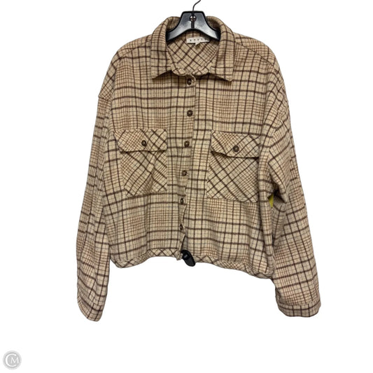 Jacket Shirt By Hyfve In Plaid Pattern, Size: L