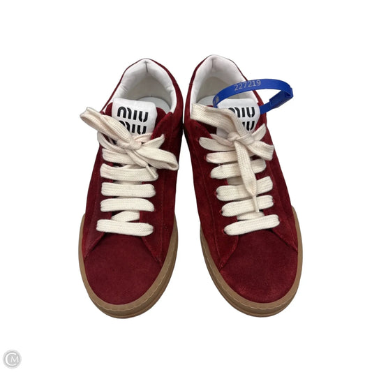 Shoes Luxury Designer By Miu Miu In Red, Size: 10