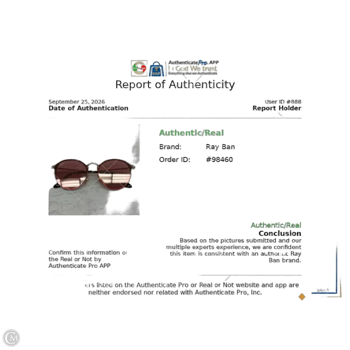 Sunglasses Designer By Ray Ban, Size: