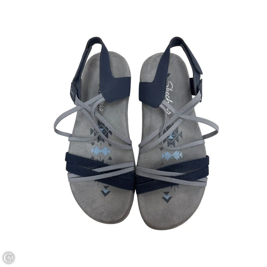 Sandals Flats By Skechers In Blue & Grey, Size: 7