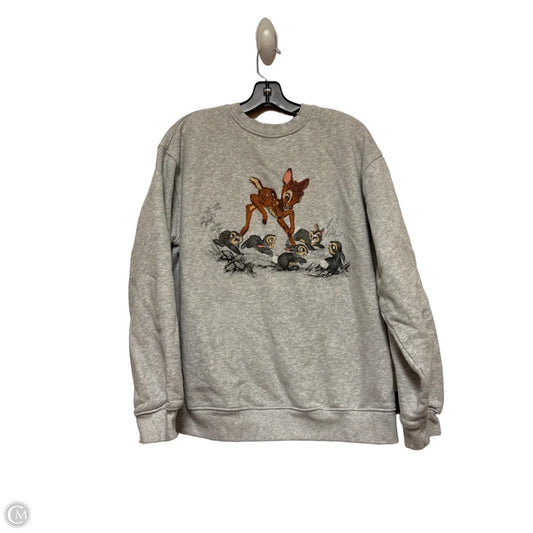 Sweatshirt Crewneck By Disney In Grey, Size: L