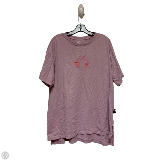 Top Short Sleeve Basic By Uniqlo In Purple, Size: M