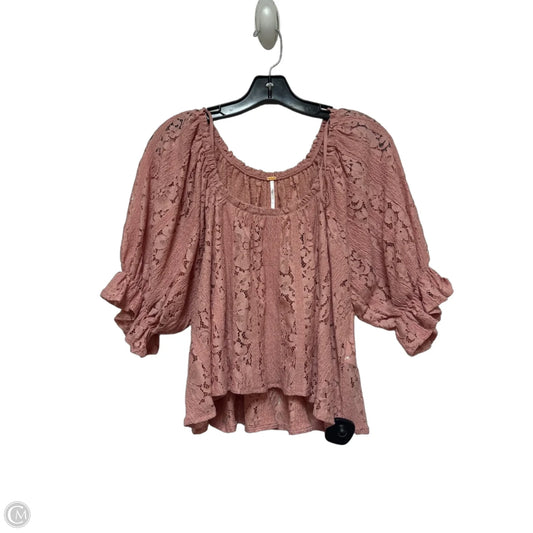 Top Short Sleeve By Free People In Pink, Size: M