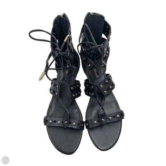 Sandals Flats By Ivanka Trump In Black & Gold, Size: 9